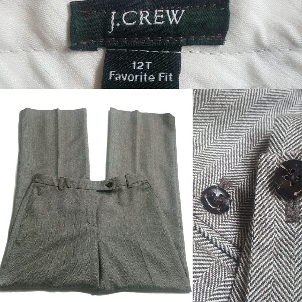 J. Crew 100% Wool Wide Leg fully Lined Trouser 12T